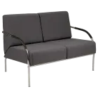 SPA 2 chrom, látka SUE S 24 - látka tmavě šedá